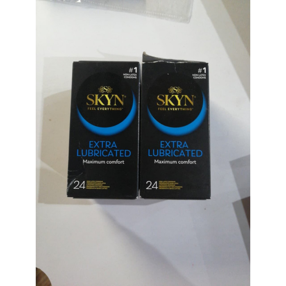 Секс игрушки - Безлатексные премиум-презервативы SKYN Extra Lubricated 24 шт (мятая упаковка!!!) 1