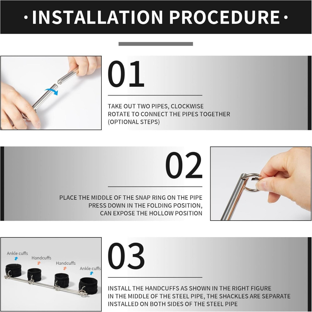 Анальные игрушки без вибрации - БДСМ-набор LOCKINK YEAHWOW Door Swing & Leg Spreader Bondage set 4