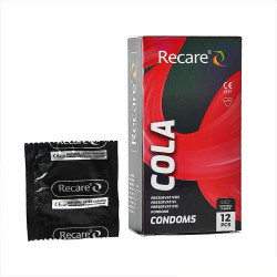Презервативы Holographic Recare Cola Dotted&Ribbed Condoms 12шт, с пупырышками и ребрами,аромат:Кола