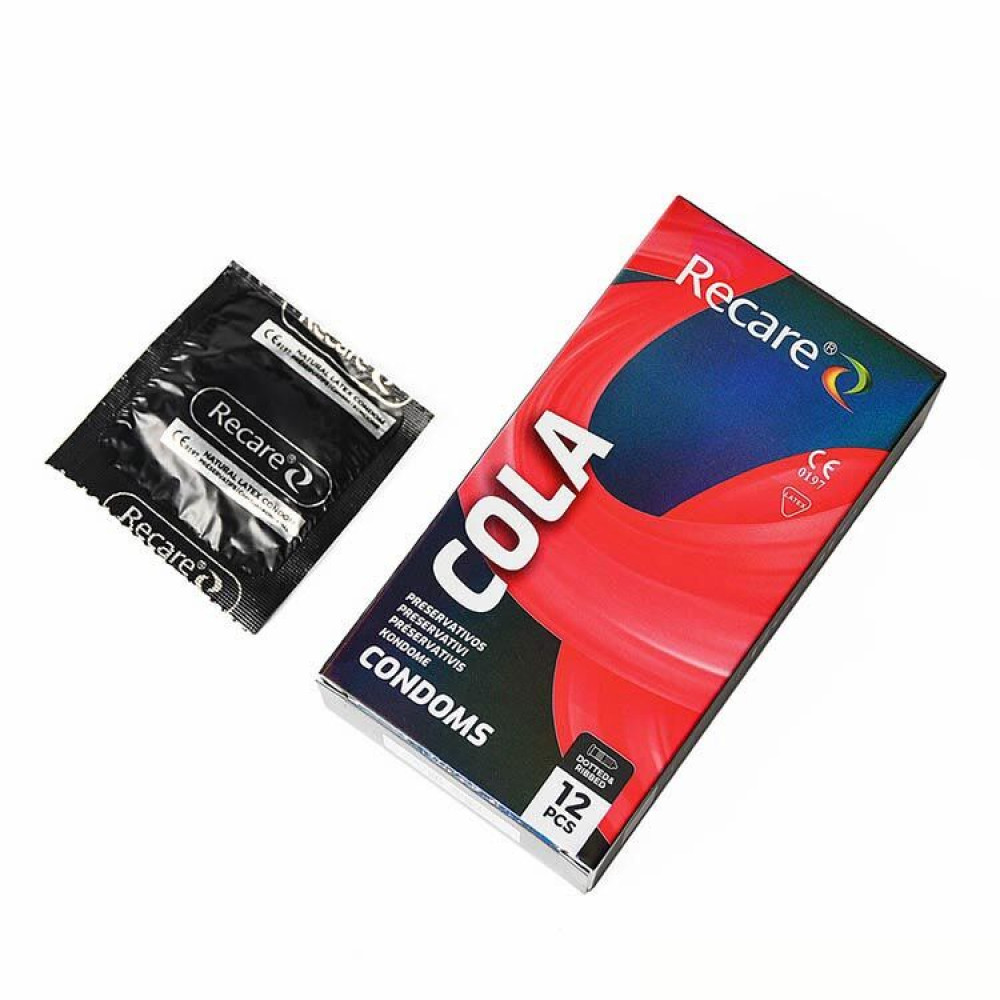 Презервативы - Презервативы Holographic Recare Cola Dotted&Ribbed Condoms 12шт, с пупырышками и ребрами,аромат:Кола 2
