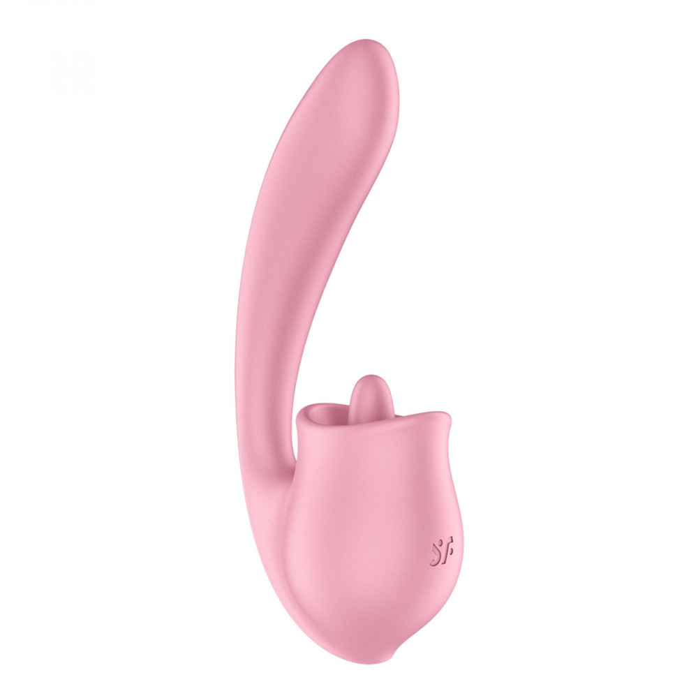 Вибратор-кролик - Вагинально-клиторальный вибратор Satisfyer Tongue Genius с язычком 1