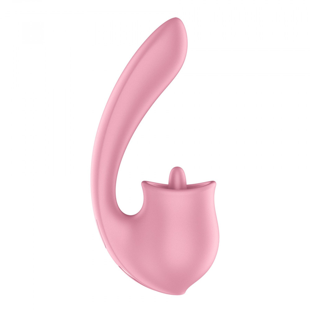 Вибратор-кролик - Вагинально-клиторальный вибратор Satisfyer Tongue Genius с язычком