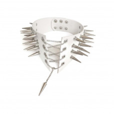 Чокер-комір з шипами Art of Sex - Ariadne, екошкіра, колір білий, L-2XL