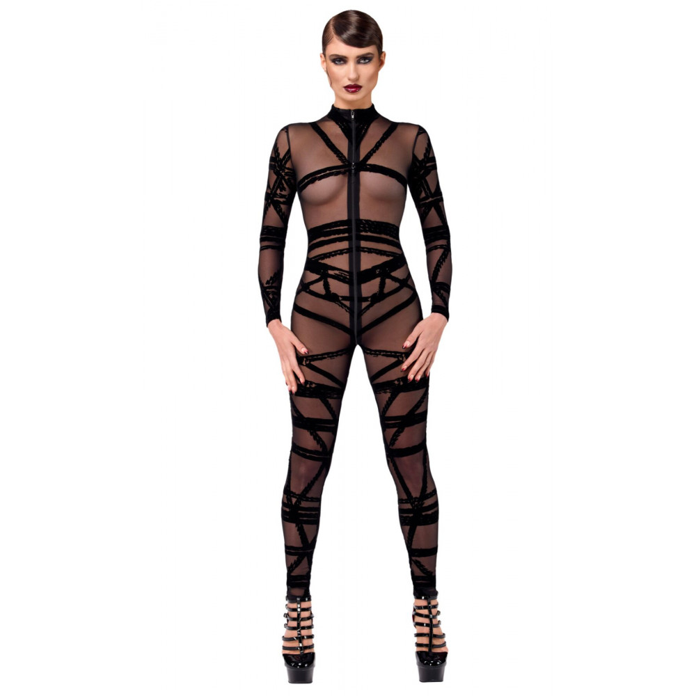 Бодістокінг - Комбінезон Noir Handmade F357 Bondesque Catsuit XXL
