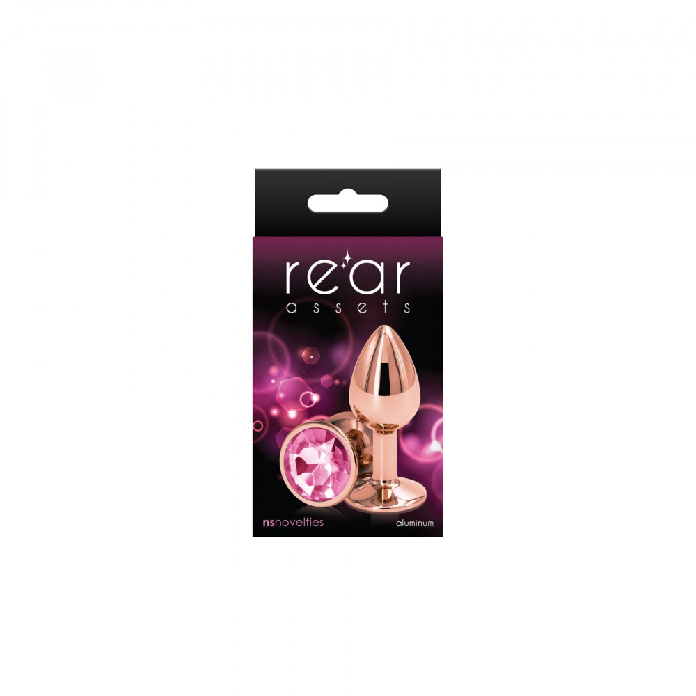 Анальные игрушки без вибрации - Анальная пробка NS Novelties Rear Assets - Rose Gold - Small - Pink 1