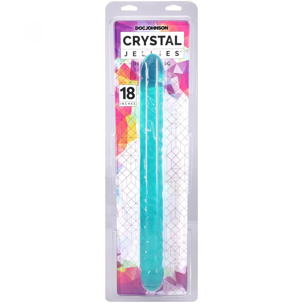 Двосторонні ділдо та фалоімітатори - Фалоімітатор двосторонній Doc Johnson Crystal Jellies Double Dong 1