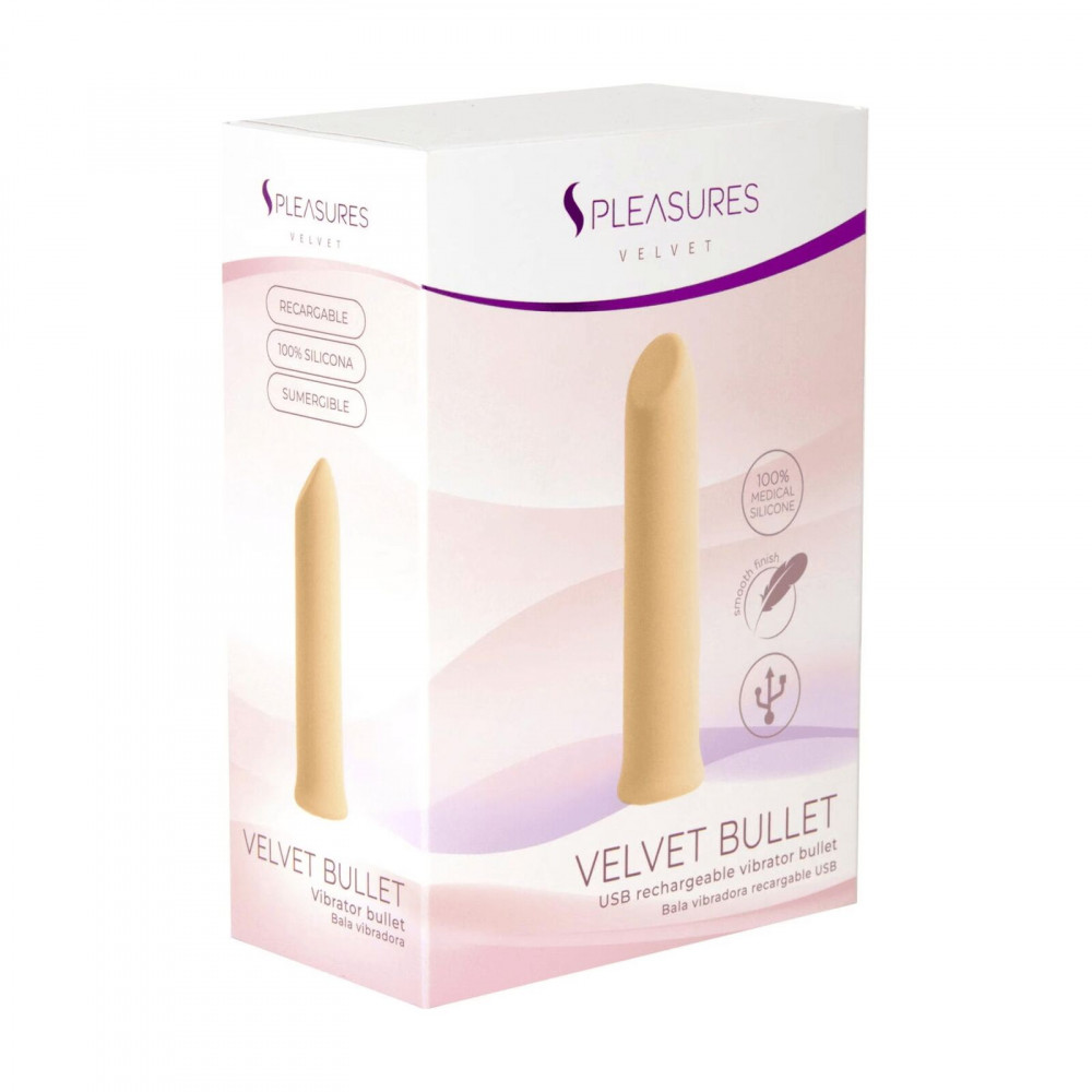 Вібропулі та міні-вібратори - Віброкуля S Pleasures Velvet Bullet Peach 2