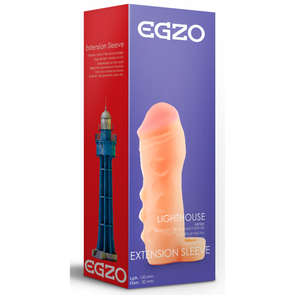 Эрекционные кольца и насадки на член - Удлиняющая насадка - презерватив EGZO Ciberskin ES002 ( 15 см х 3 см ) 1