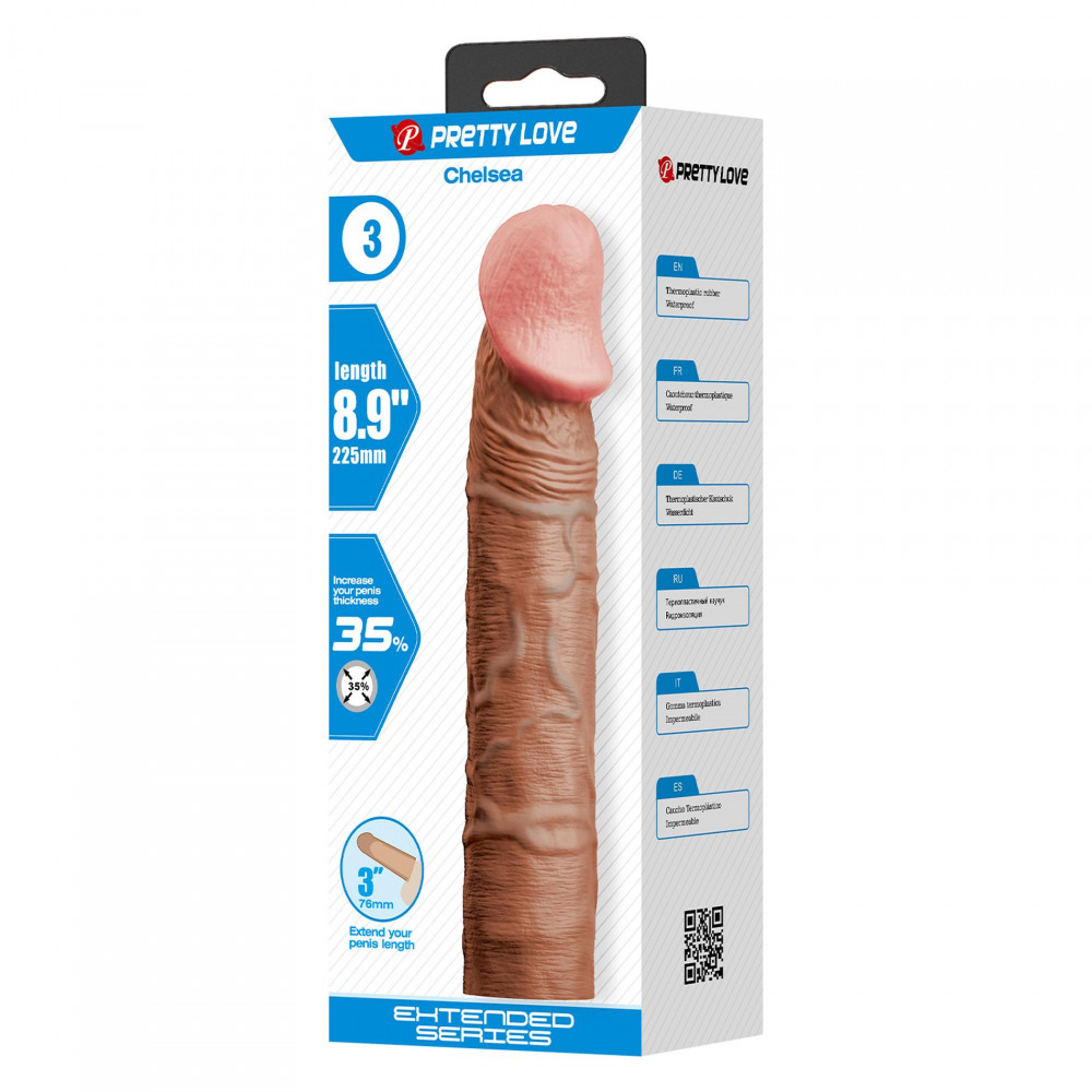 - Удлиняющая насадка презерватив Pretty Love - Chelsea 8,9