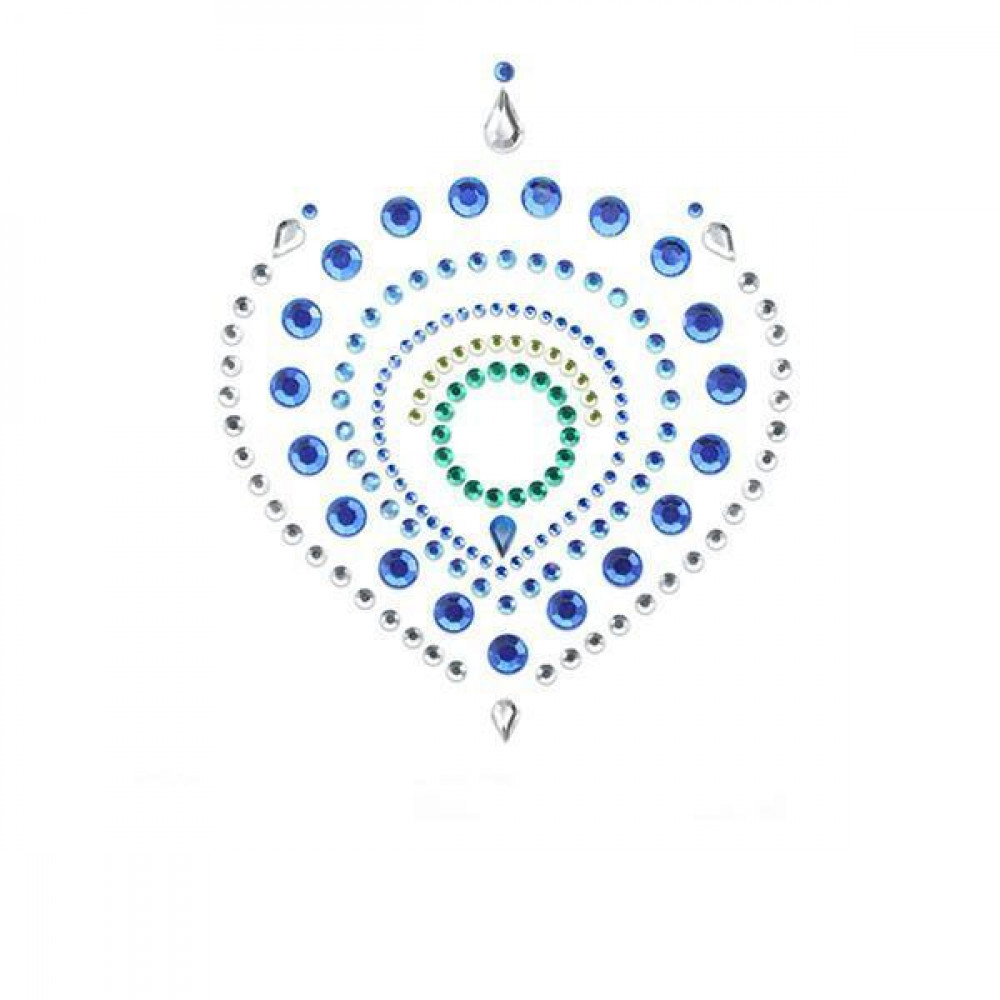 Різне - Прикраси для грудей та бікіні зі стразами Bijoux Indiscrets Flamboyant смарагдово-блакитний 9