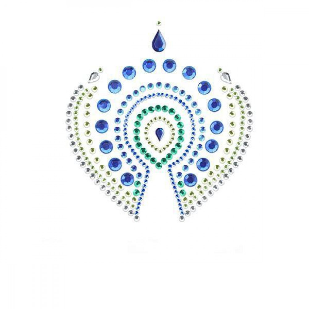 Різне - Прикраси для грудей та бікіні зі стразами Bijoux Indiscrets Flamboyant смарагдово-блакитний 10