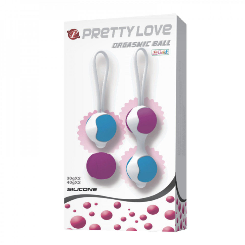 Вагинальные шарики и тренажеры - Вагинальные шарики Pretty Love Orgasmic Ball силиконовые, разноцветные, 2 шт 8