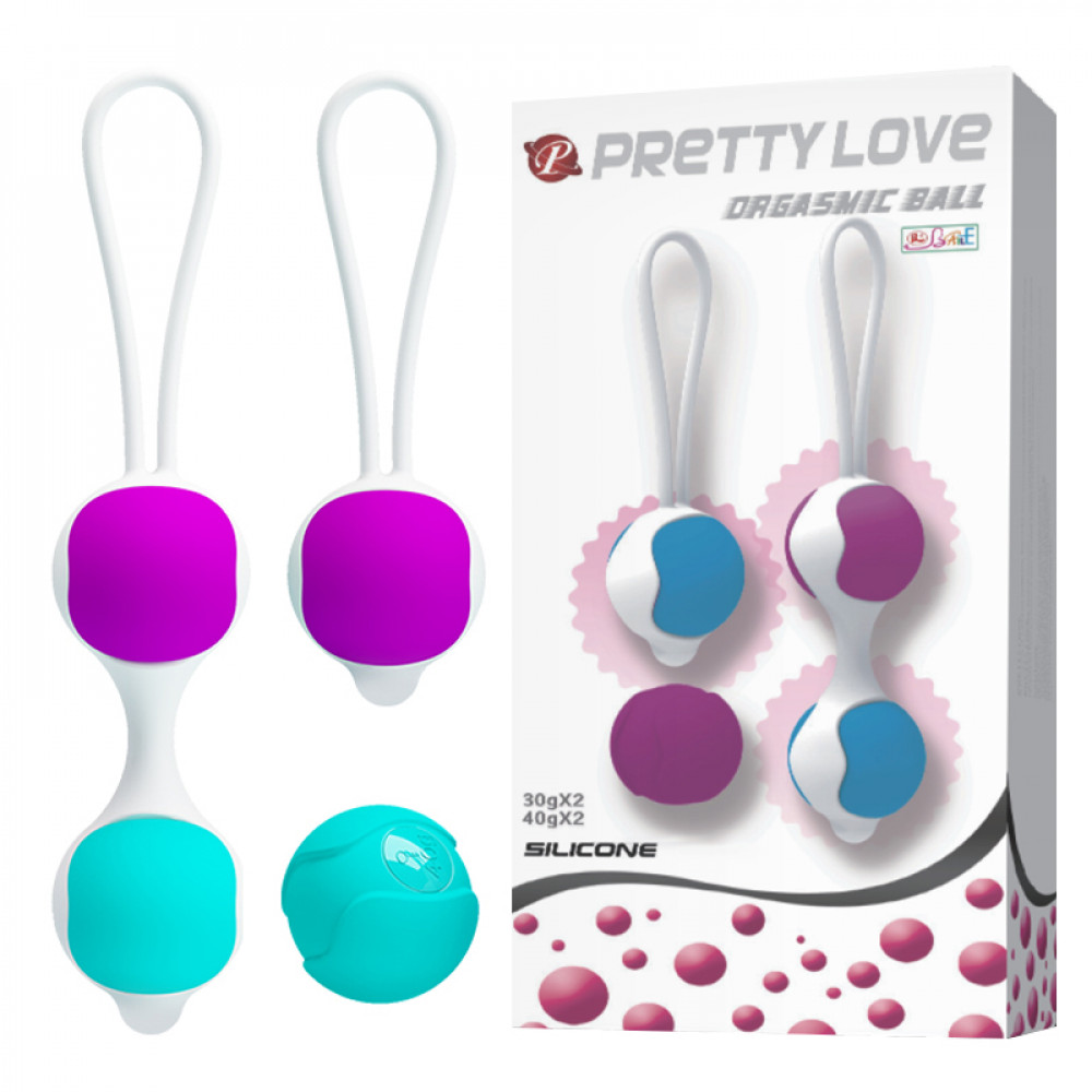 Вагинальные шарики и тренажеры - Вагинальные шарики Pretty Love Orgasmic Ball силиконовые, разноцветные, 2 шт