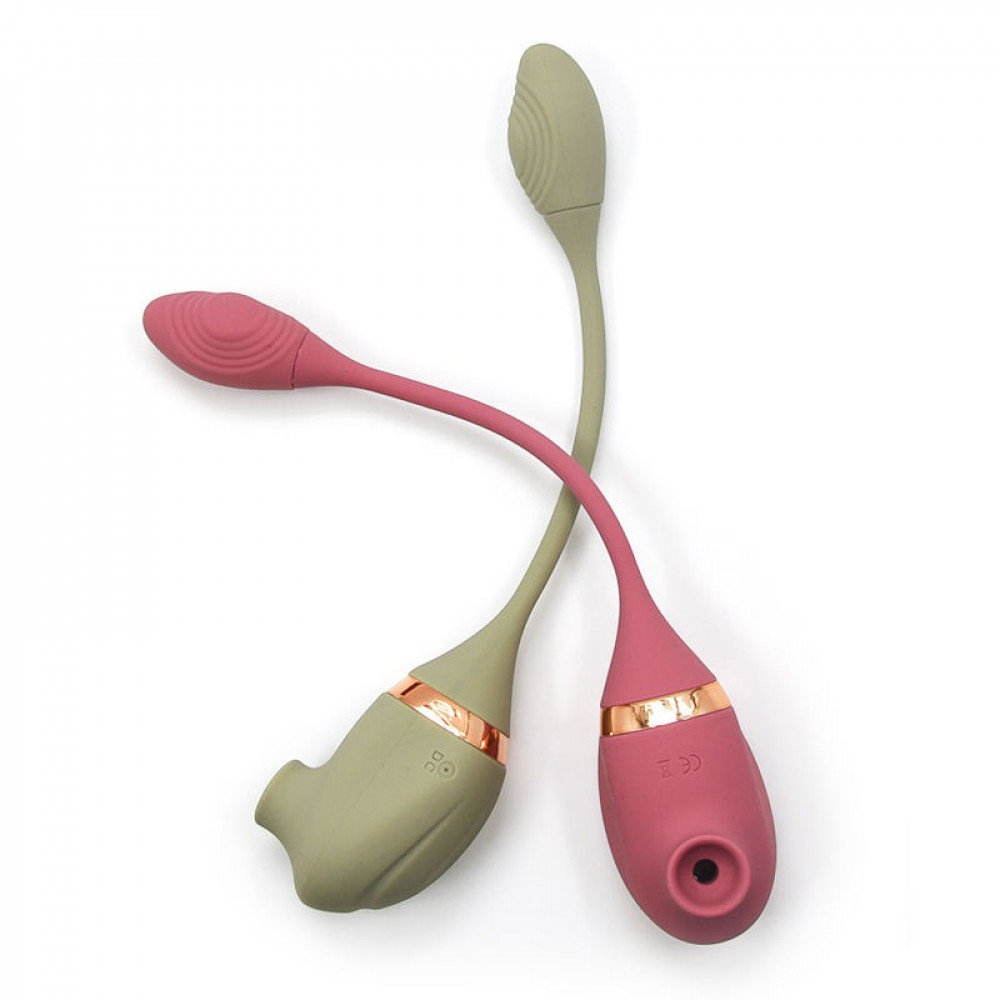 Вакуумный вибратор - Вакуумный стимулятор клитора с вибрирующим хвостиком для точки G Sweet Em Velvet Lure, зеленый 8