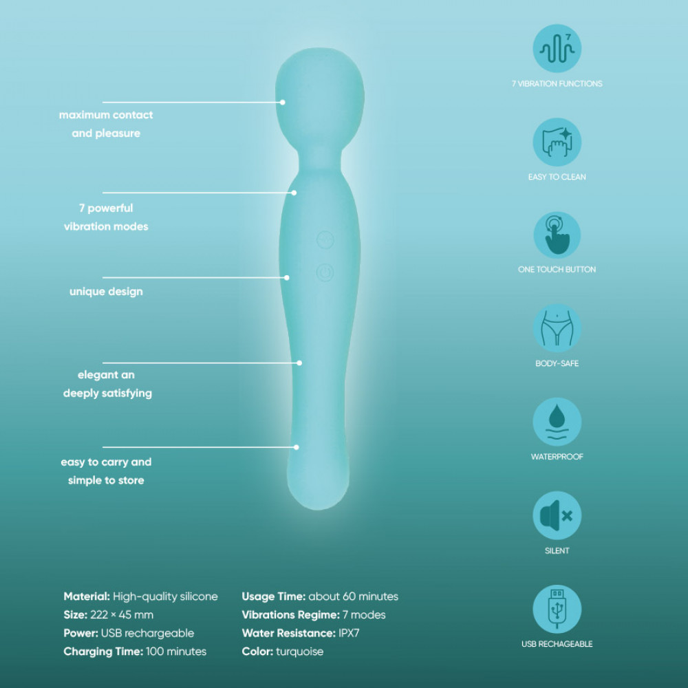 Для LGBTQ+ - Вібратор-мікрофон Sweet Em, бірюзовий 4