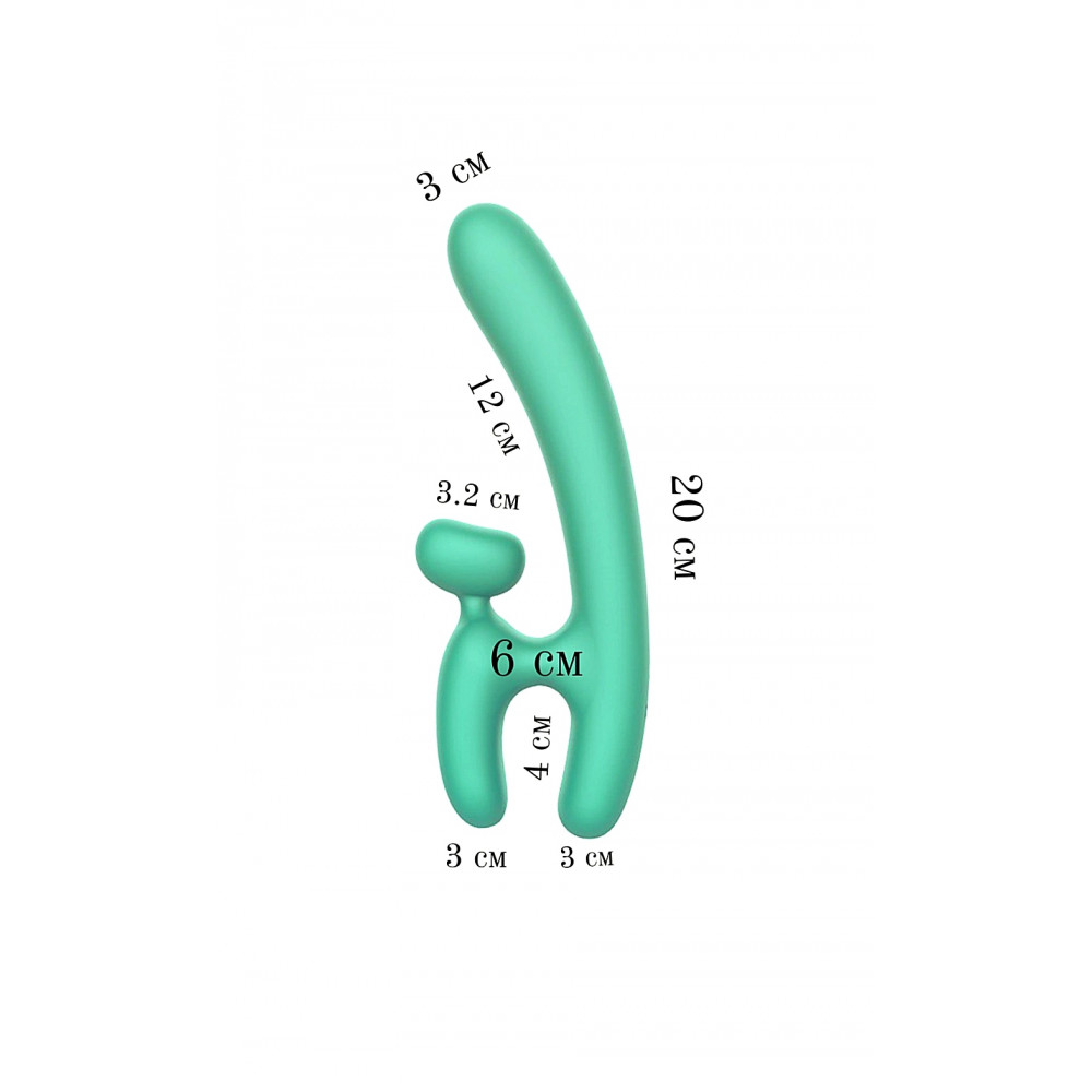 Разное - Вибратор в форме буквы ,,Н,, со стимуляцией клитора Chisa Lust Ripple Hreindyri, зеленый 6