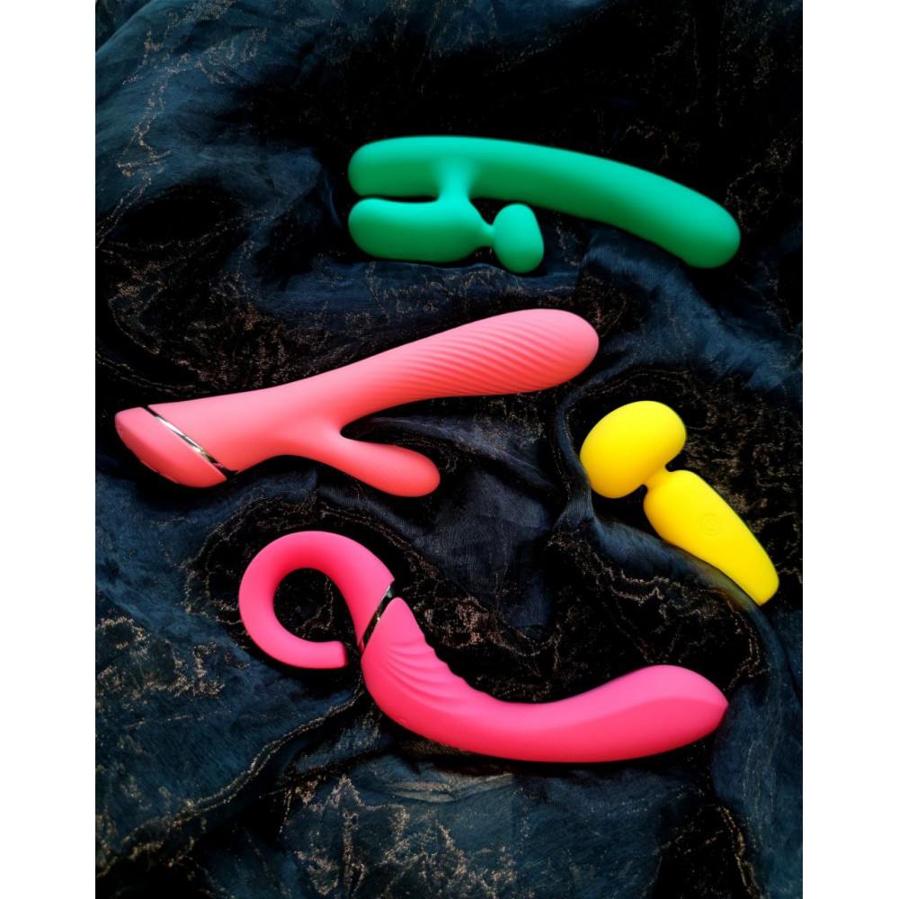 Разное - Вибратор в форме буквы ,,Н,, со стимуляцией клитора Chisa Lust Ripple Hreindyri, зеленый 13