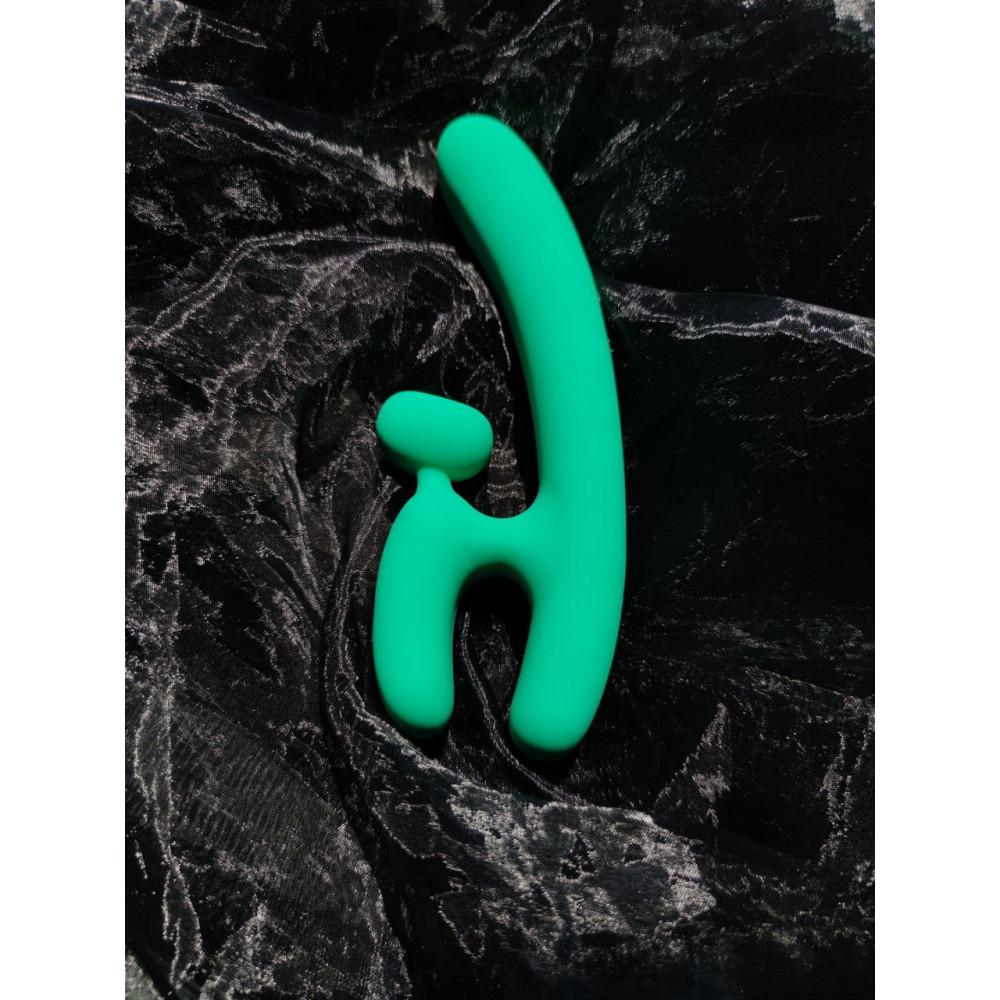 Разное - Вибратор в форме буквы ,,Н,, со стимуляцией клитора Chisa Lust Ripple Hreindyri, зеленый 8