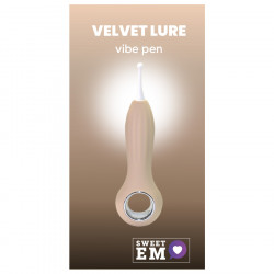 Вибратор точечный с насадками Sweet Em для клитора, бежевый, 14.5 см