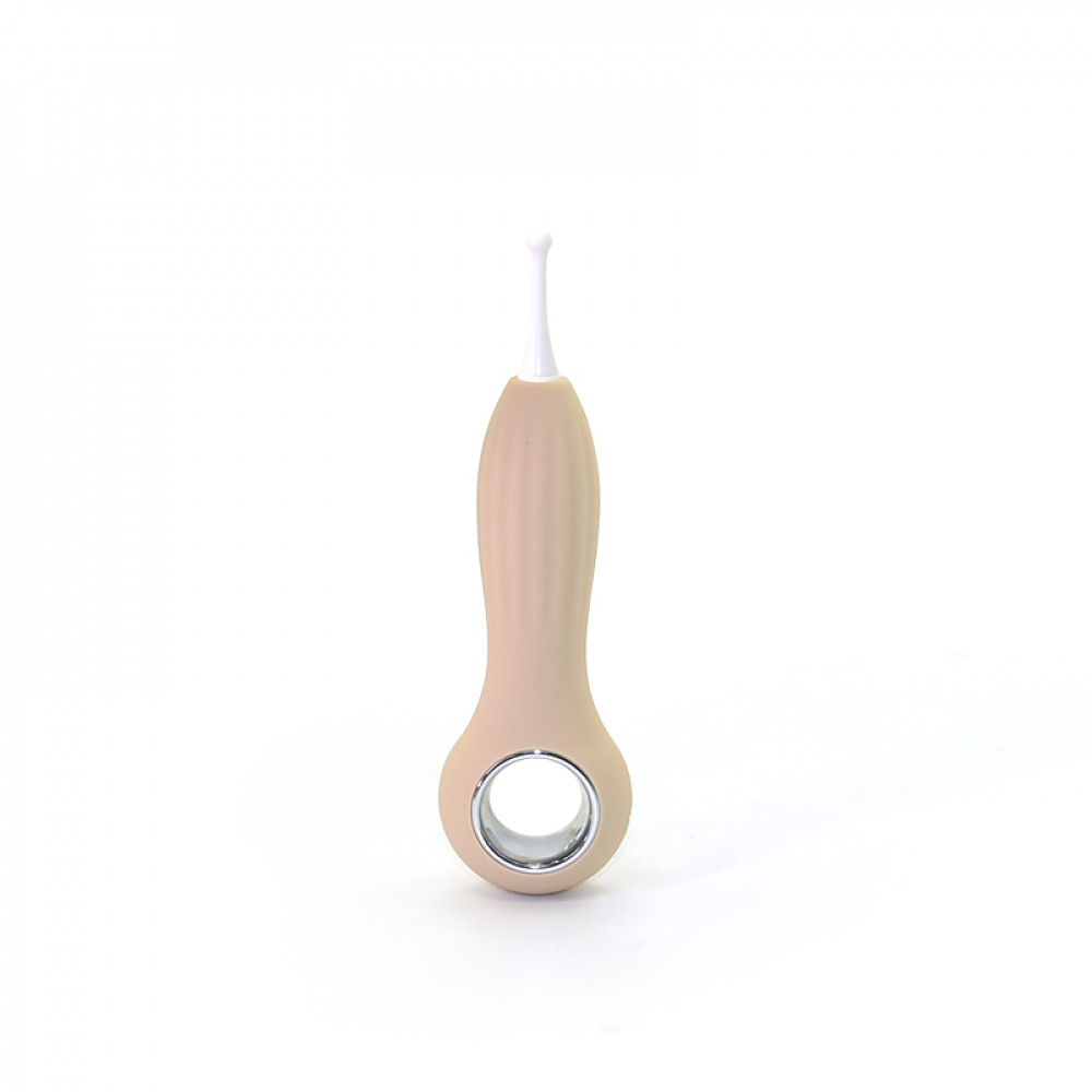 Вибропули и мини-вибраторы - Вибратор точечный с насадками Sweet Em для клитора, бежевый, 14.5 см 1