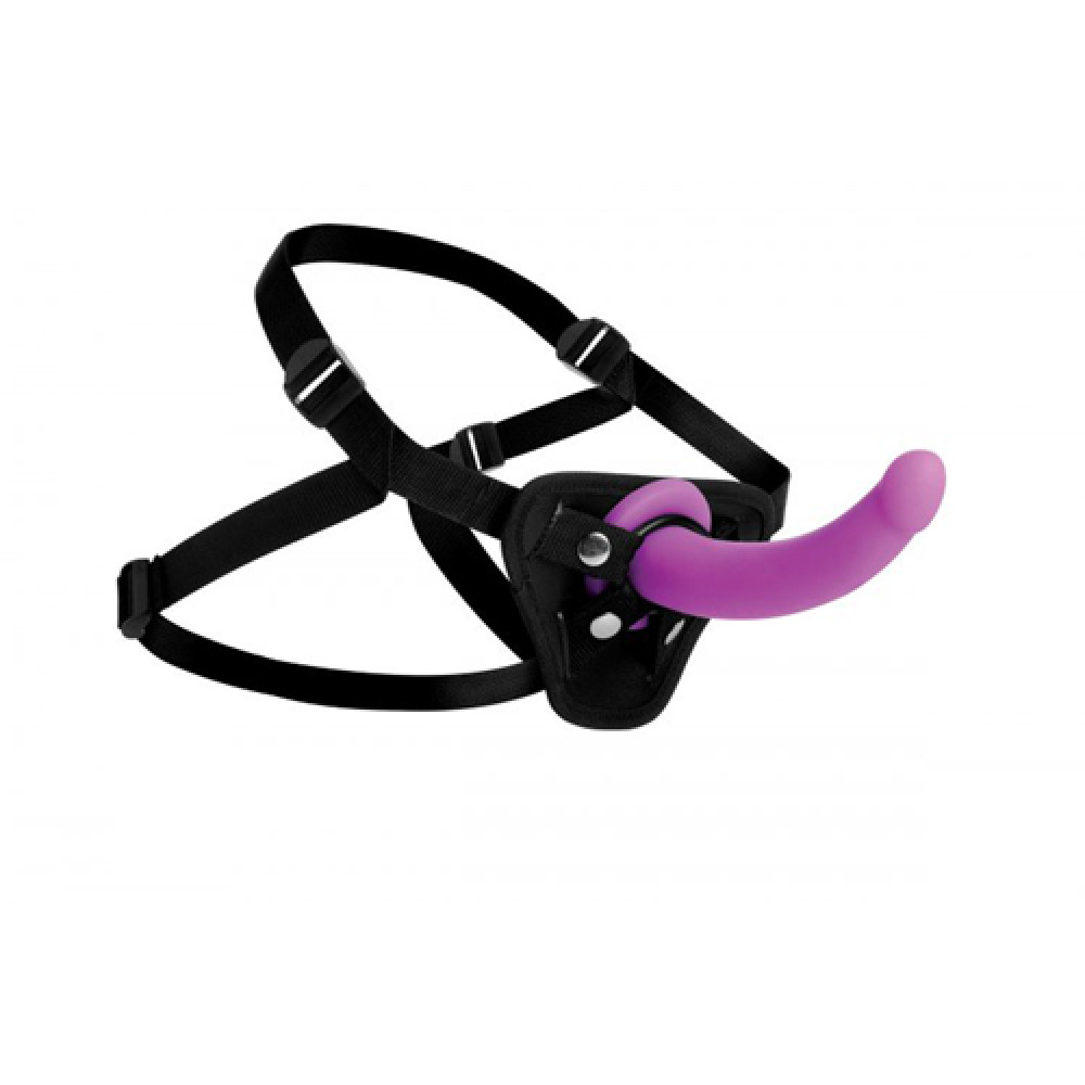 Секс игрушки - Страпон с кольцевой крепью Navigator Silicone G-Spot Dildo фиолетовый 2