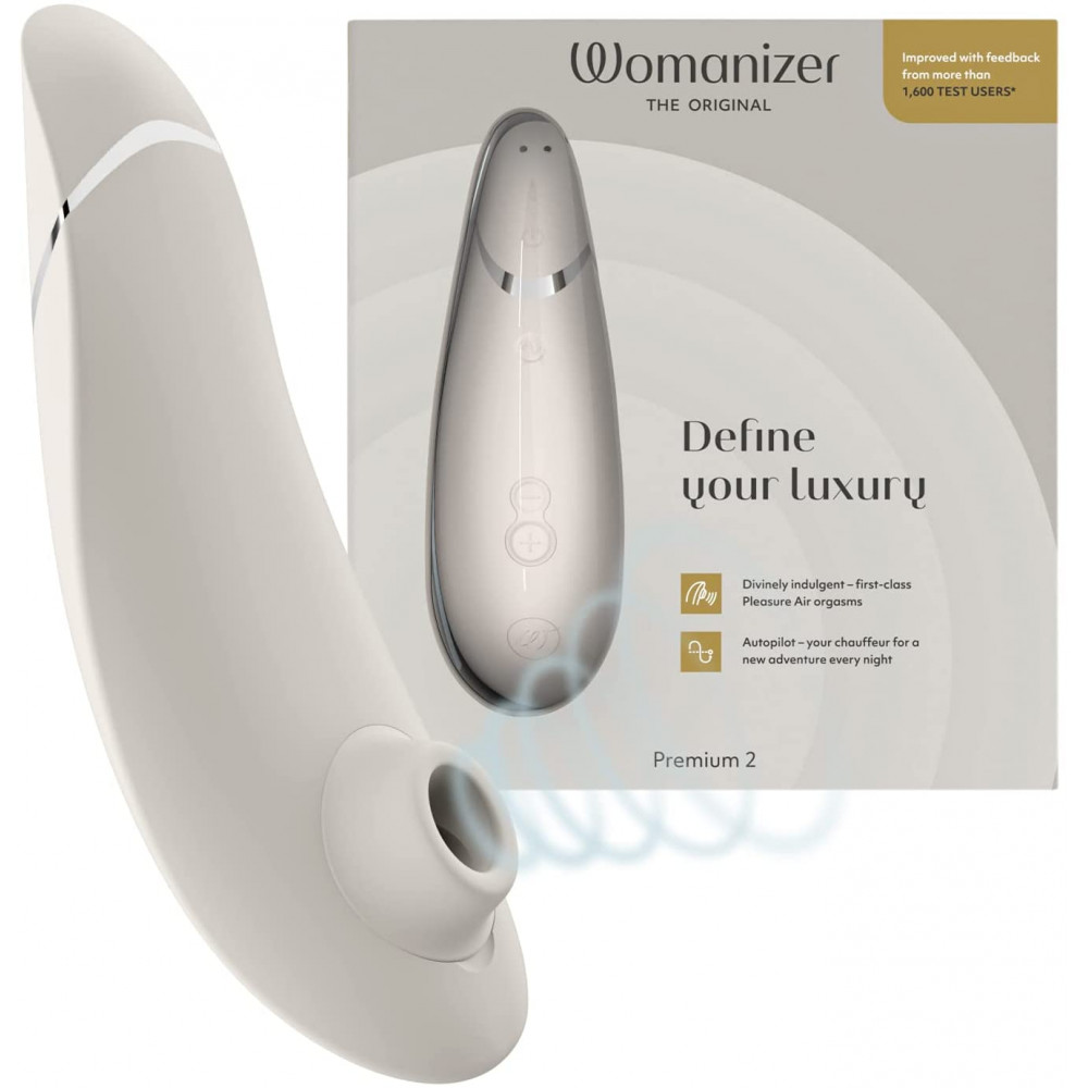 Секс игрушки - Вакуумный клиторальный стимулятор Womanizer Premium 2 Gray