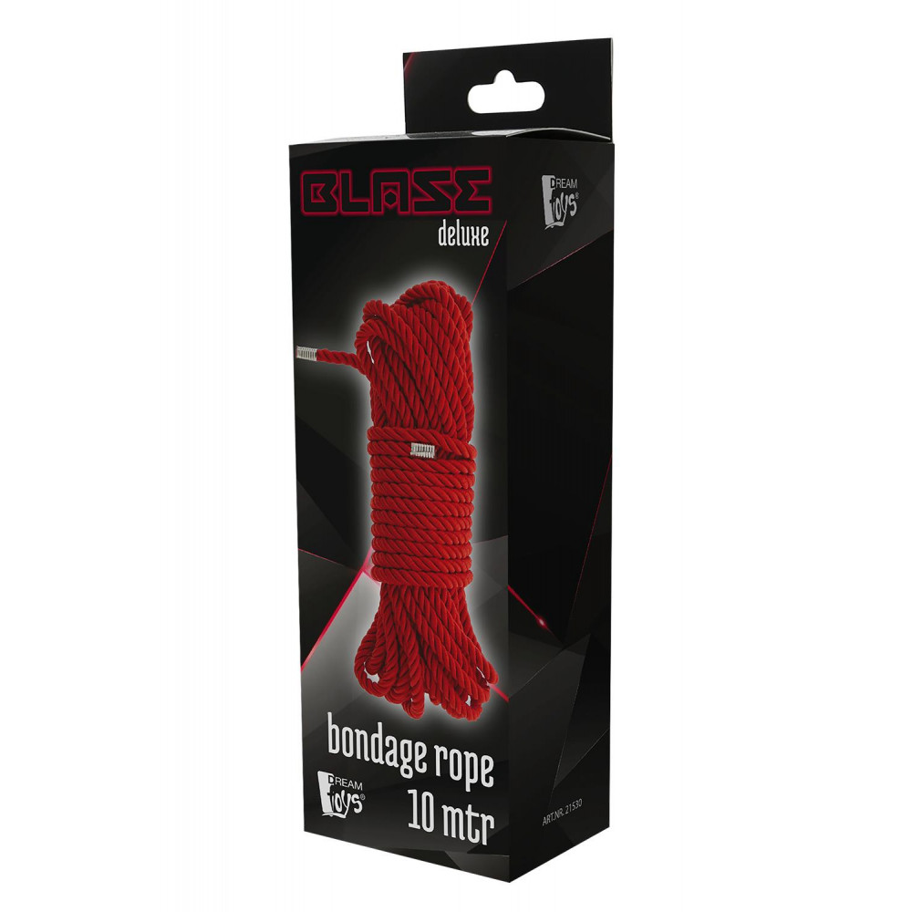 БДСМ игрушки - Веревка для бондажа BLAZE DELUXE BONDAGE ROPE 10M RED 2