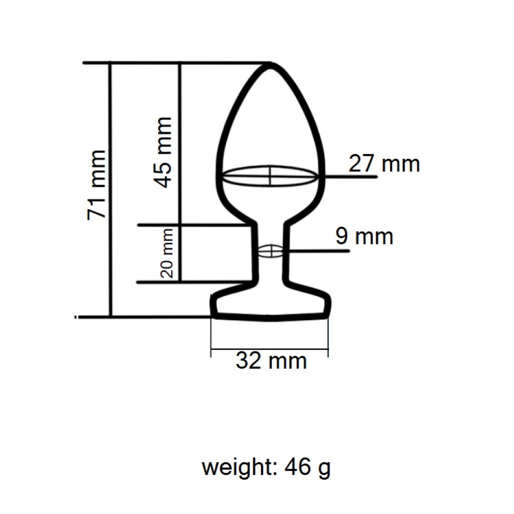 Анальные игрушки без вибрации - Анальная пробка с кристаллом EGZO - Pink Perl Heart Plug Yellow, size S 2