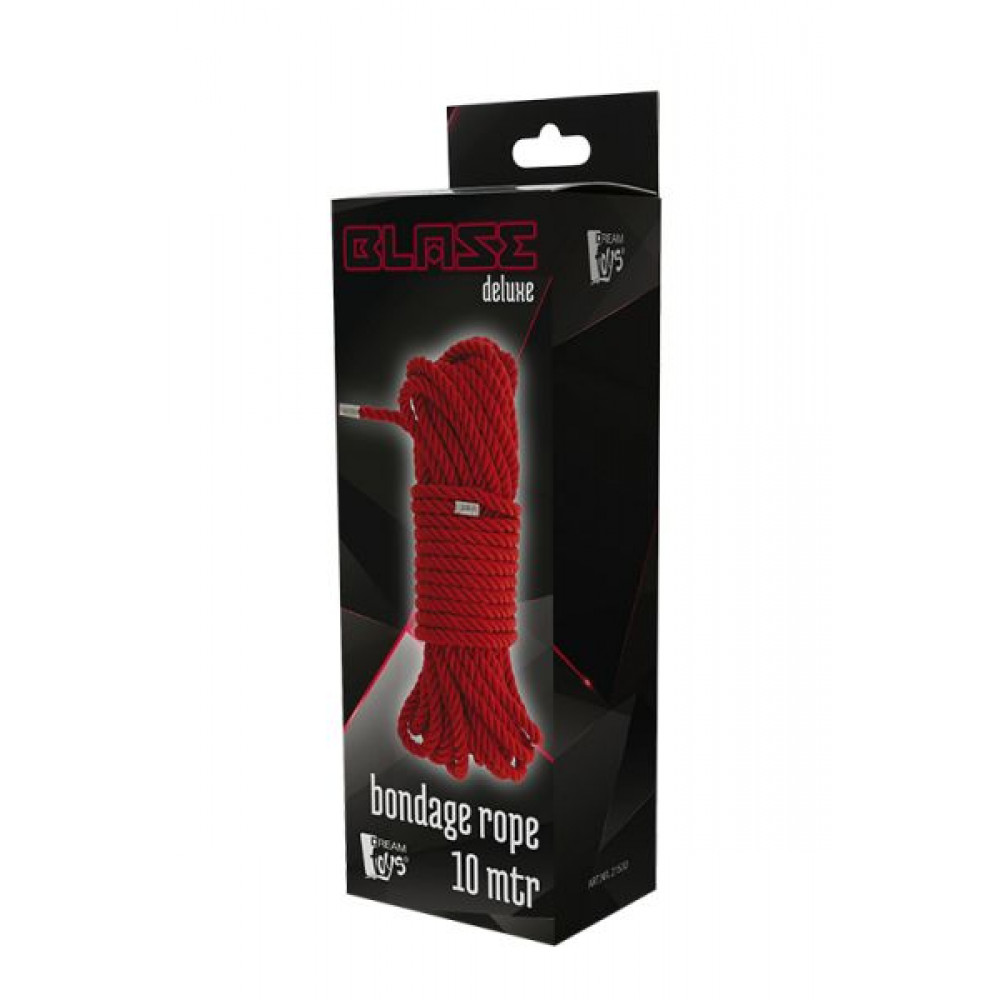 БДСМ игрушки - Веревка для бондажа BLAZE DELUXE BONDAGE ROPE 10M RED 3