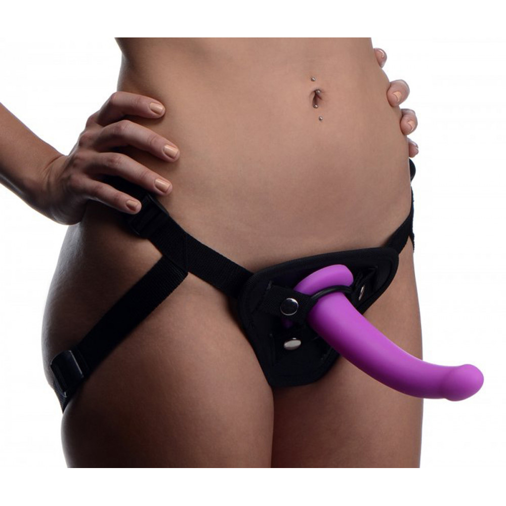 Секс игрушки - Страпон с кольцевой крепью Navigator Silicone G-Spot Dildo фиолетовый