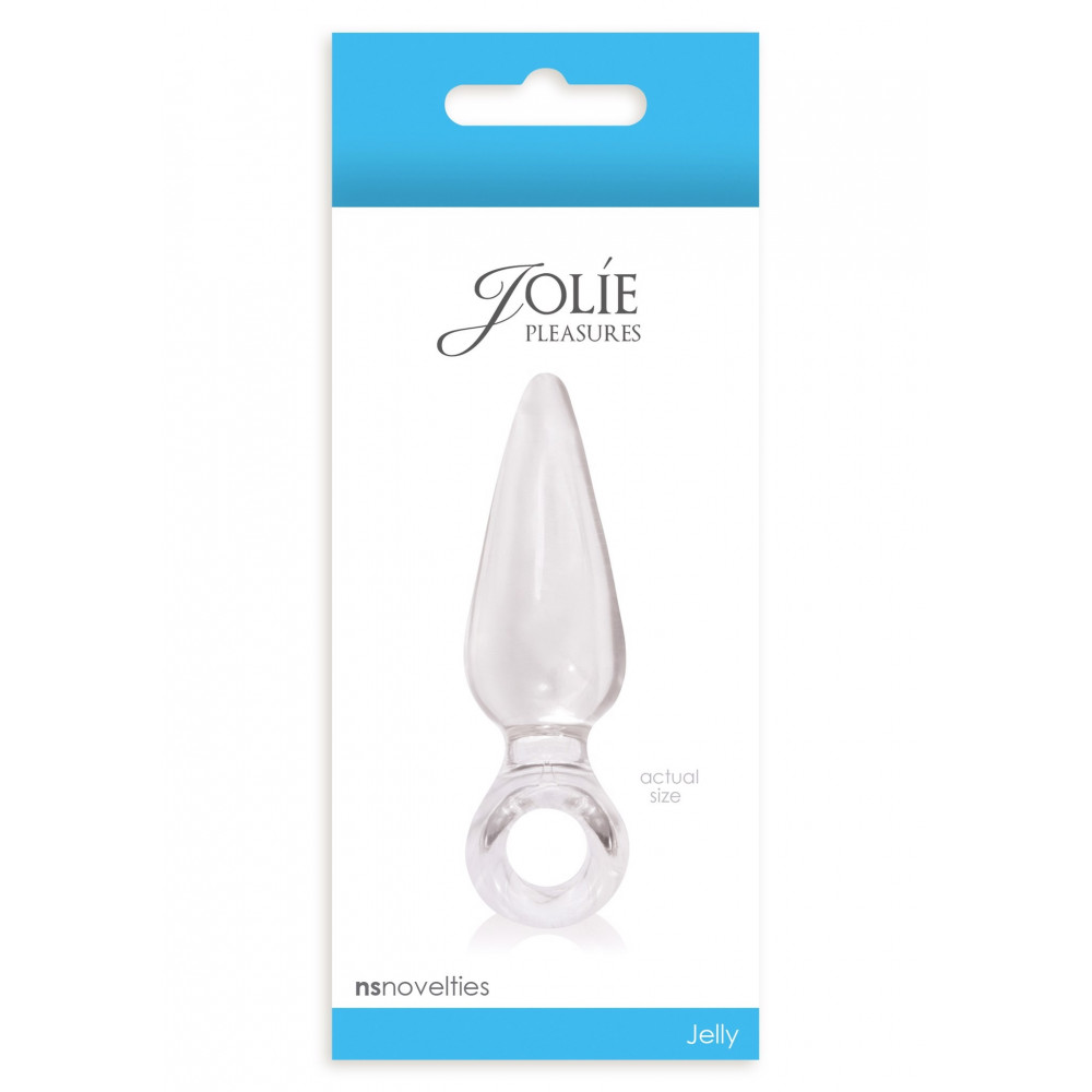 Секс игрушки - Анальная пробка со стоппером в виде кольца NS Novelties Jolie Pleasures Jelly Plug, прозрачный, Mini 1