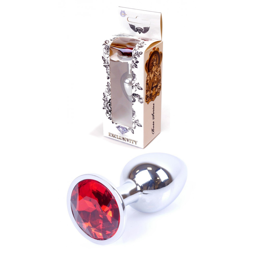 Анальные игрушки - Анальная пробка Boss Series - Jewellery Silver PLUG Red S, BS6400016