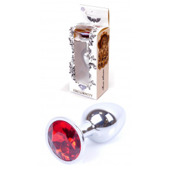 Анальная пробка Boss Series - Jewellery Silver PLUG Red S, BS6400016