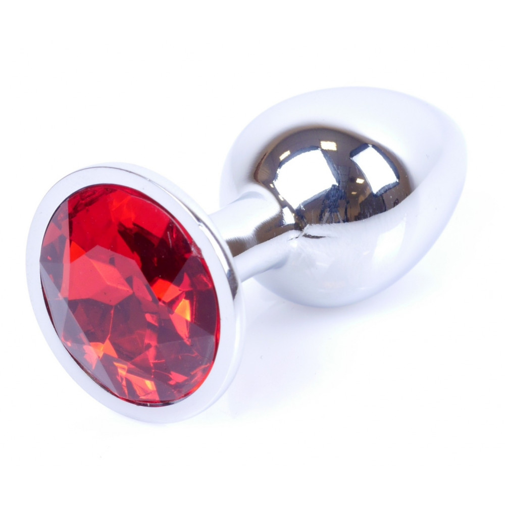 Анальные игрушки - Анальная пробка Boss Series - Jewellery Silver PLUG Red S, BS6400016 7