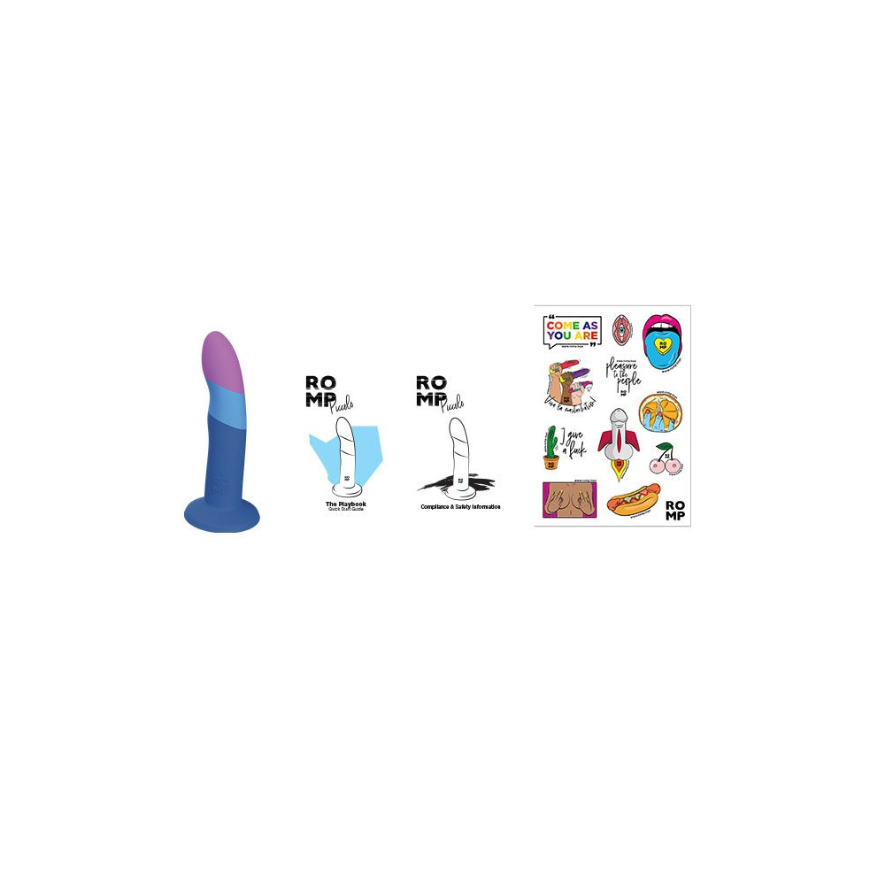 Різне - Фалоімітатор нереалістичний Romp Piccolo для стимуляцій точок P і G, фіолетовий/синій 5