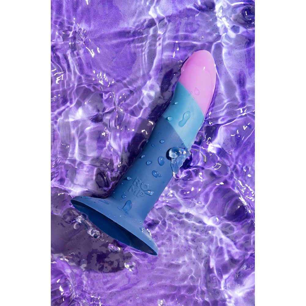 Різне - Фалоімітатор нереалістичний Romp Piccolo для стимуляцій точок P і G, фіолетовий/синій 4