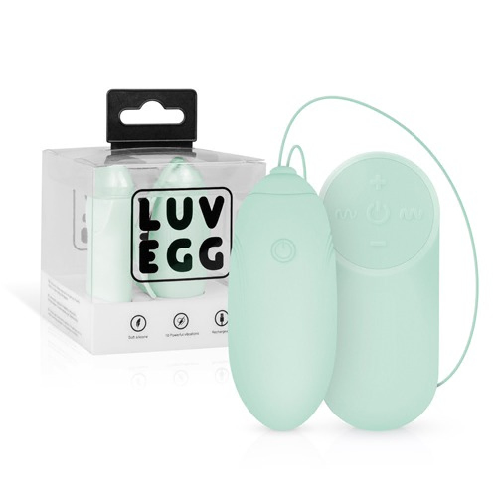 Секс игрушки - Виброяйцо с дистанционным пультом Luv Egg, силиконовое, зеленое, 6.5 х 3.5 см 2