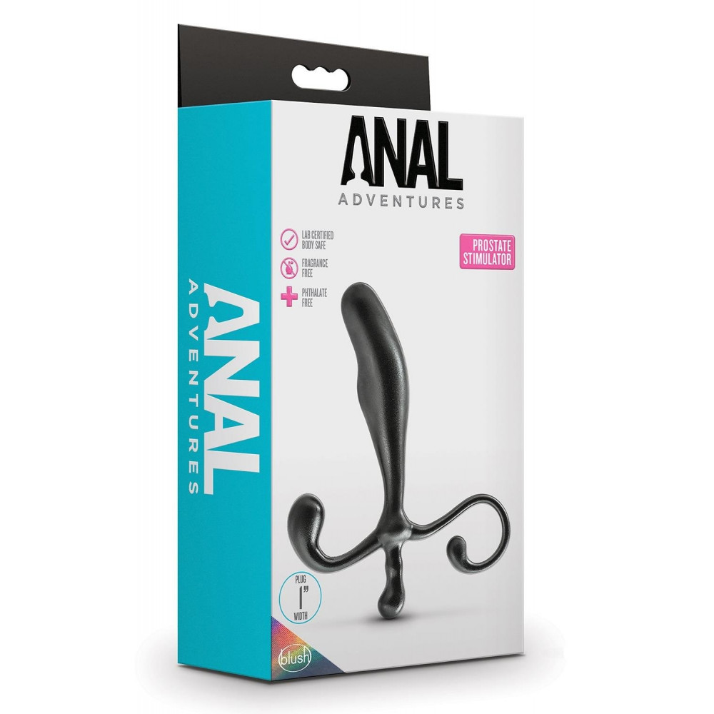 Разное - Массажер простаты Blush черного цвета, 12.4 см х 2.5 см 5