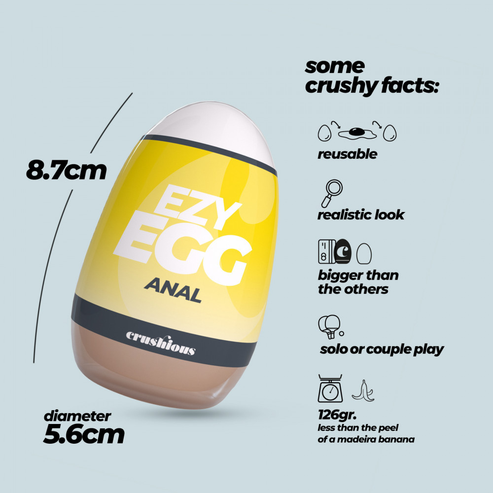 Мастурбатори без вібрації - Мастурбатор-яйце, анал CRUSHIOUS EZY EGG THE Anal, реалістичний 8