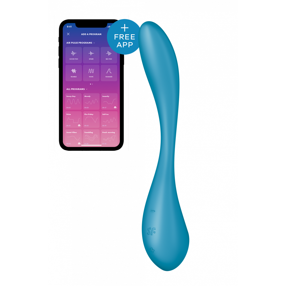 Смарт игрушки - Мультивибратор SATISFYER G-SPOT FLEX 5+ PETROL управление телефоном