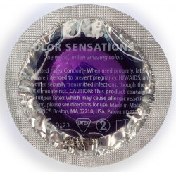 Набор латексных презервативов One Color Sensation c силиконовой смазкой фиолетового цв(цена за 5 шт)