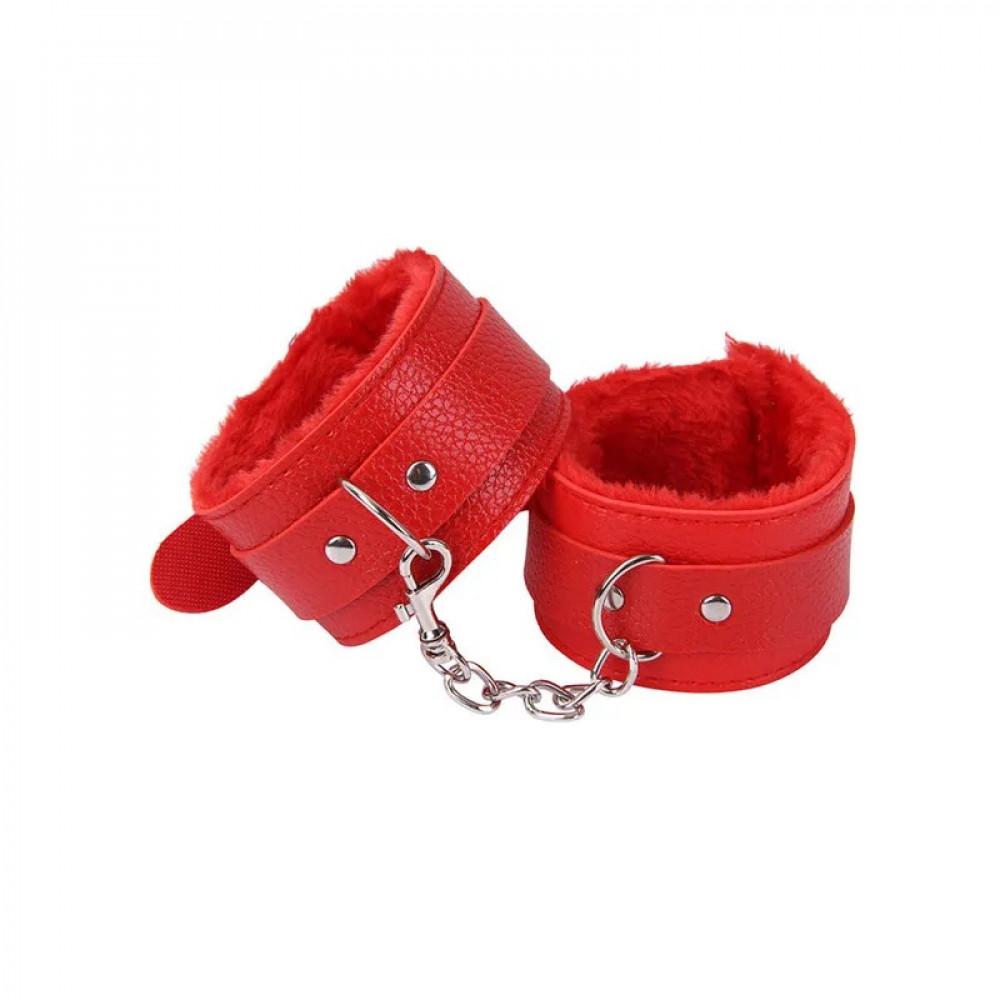  - Наручники з хутром SKN-C083, RED