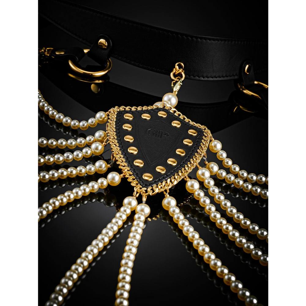  - Нашийник з перловим намистом BDSM Guilty Pleasure Pearl, 6 рядів, на зав'язках 4