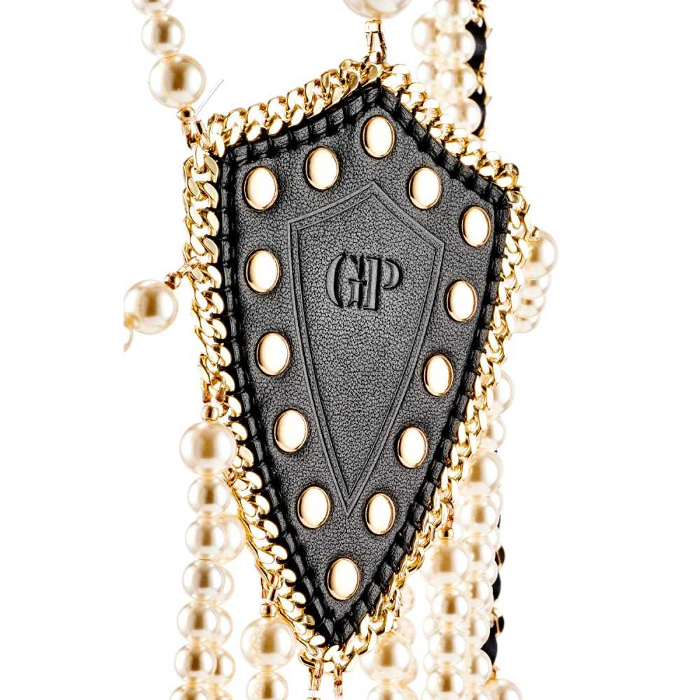  - Нашийник з перловим намистом BDSM Guilty Pleasure Pearl, 6 рядів, на зав'язках 11