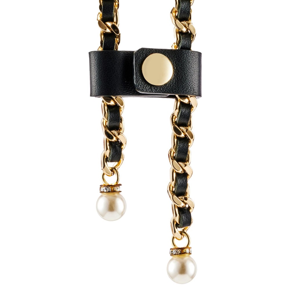  - Нашийник з перловим намистом BDSM Guilty Pleasure Pearl, 6 рядів, на зав'язках 6