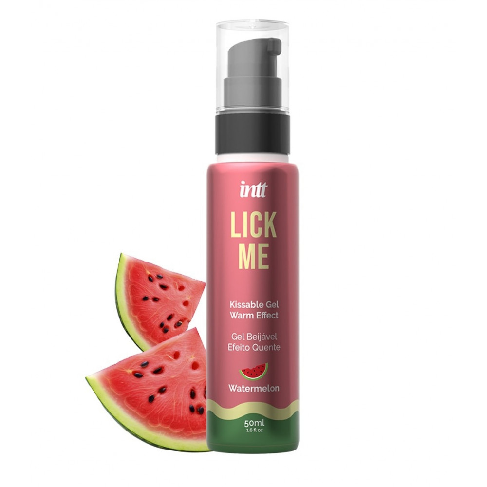  - Съедобный гель со вкусом арбуза Intt Lick Me Watermelon и согревающим эффектом, 50 мл