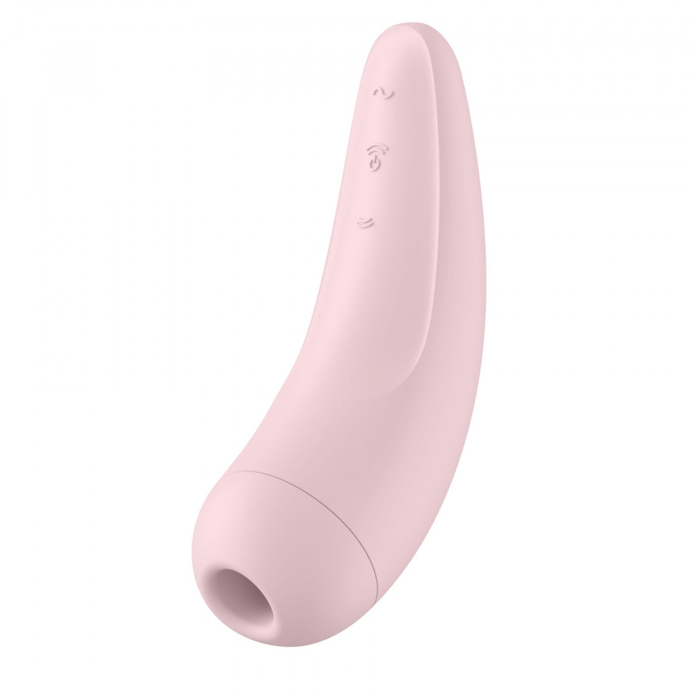 Вибраторы вакуумные - Вакуумный клиторальный стимулятор Satisfyer Curvy 2+ Pink с управлением через интернет 3
