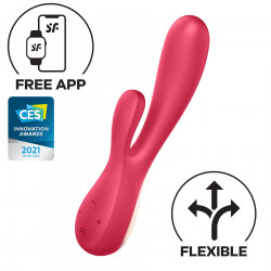 Смарт вибратор-кролик Satisfyer Mono Flex Red, 2 мотора, управление через интернет