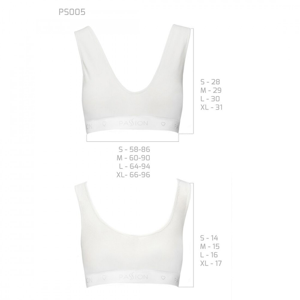 Эротические комплекты - Спортивный топ из эластичного хлопка Passion PS005 TOP white, size M 2