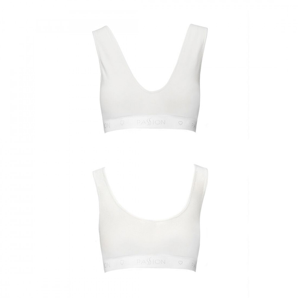 Эротические комплекты - Спортивный топ из эластичного хлопка Passion PS005 TOP white, size M 3